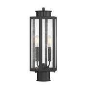 Savoy House Hawthorne 7in 2-Light Outdoor Post Lantern | Modern Black and Seedy Glass | Yard & Walkway | 7 x 7 x 17.25 in | Model L5-5104-BK