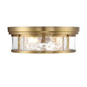 Savoy House Ashton 20in 4-Light Flush Mount | Vintage Warm Brass and Clear Hammered Glass | Bedroom & Hallway | 20 x 20 x 7 in | Model L6-4906-4-322