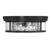 Savoy House Ashton 20in 4-Light Flush Mount | Vintage Matte Black and Clear Hammered Glass | Bedroom & Hallway | 20 x 20 x 7 in | Model L6-4906-4-89