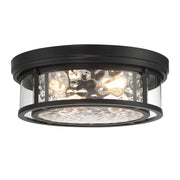 Savoy House Ashton 20in 4-Light Flush Mount | Vintage Matte Black and Clear Hammered Glass | Bedroom & Hallway | 20 x 20 x 7 in | Model L6-4906-4-89