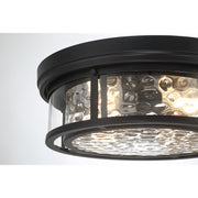 Savoy House Ashton 20in 4-Light Flush Mount | Vintage Matte Black and Clear Hammered Glass | Bedroom & Hallway | 20 x 20 x 7 in | Model L6-4906-4-89
