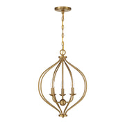 Savoy House Orchid 16in 3-Light Pendant | Modern Warm Brass Metal | Kitchen Island & Dining Room | 16 x 16 x 20.75 in | Model L7-1297-3-322