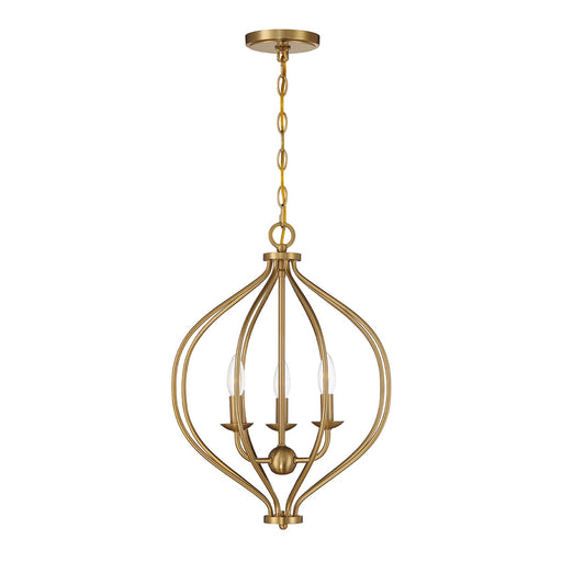 Savoy House Orchid 16in 3-Light Pendant | Modern Warm Brass Metal | Kitchen Island & Dining Room | 16 x 16 x 20.75 in | Model L7-1297-3-322