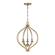 Savoy House Orchid 16in 3-Light Pendant | Modern Warm Brass Metal | Kitchen Island & Dining Room | 16 x 16 x 20.75 in | Model L7-1297-3-322