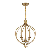 Savoy House Orchid 16in 3-Light Pendant | Modern Warm Brass Metal | Kitchen Island & Dining Room | 16 x 16 x 20.75 in | Model L7-1297-3-322