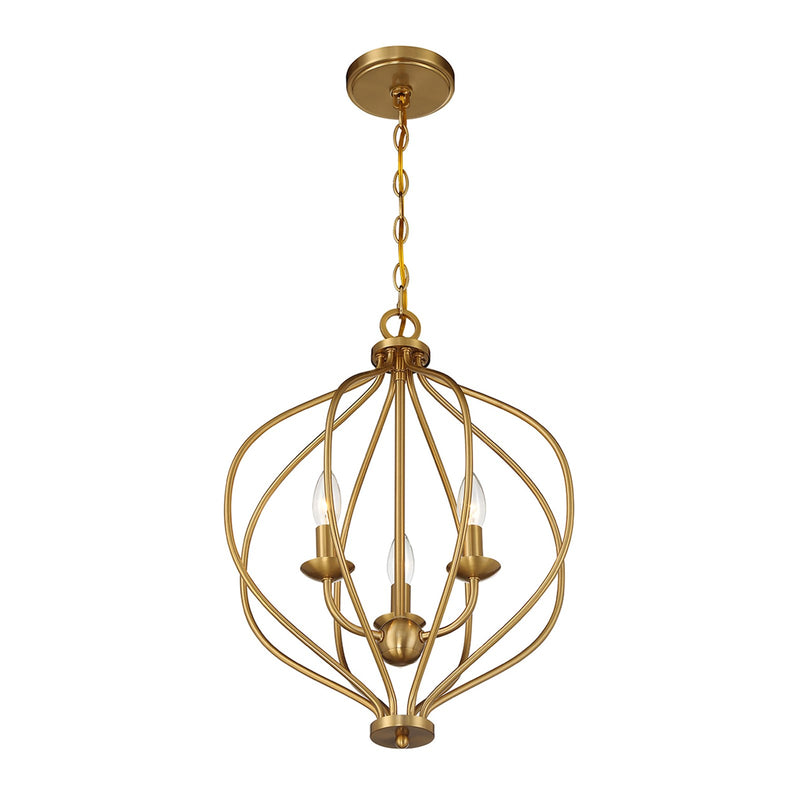 Savoy House Orchid 16in 3-Light Pendant | Modern Warm Brass Metal | Kitchen Island & Dining Room | 16 x 16 x 20.75 in | Model L7-1297-3-322