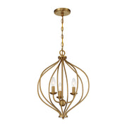 Savoy House Orchid 16in 3-Light Pendant | Modern Warm Brass Metal | Kitchen Island & Dining Room | 16 x 16 x 20.75 in | Model L7-1297-3-322