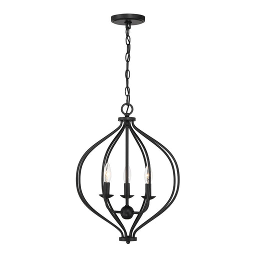 Savoy House Orchid 16in 3-Light Pendant | Modern Matte Black Metal | Kitchen Island & Dining Room | 16 x 16 x 20.75 in | Model L7-1297-3-89
