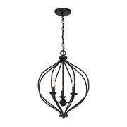 Savoy House Orchid 16in 3-Light Pendant | Modern Matte Black Metal | Kitchen Island & Dining Room | 16 x 16 x 20.75 in | Model L7-1297-3-89