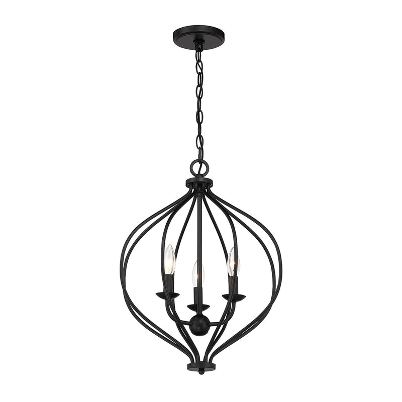 Savoy House Orchid 16in 3-Light Pendant | Modern Matte Black Metal | Kitchen Island & Dining Room | 16 x 16 x 20.75 in | Model L7-1297-3-89