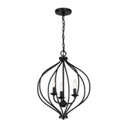 Savoy House Orchid 16in 3-Light Pendant | Modern Matte Black Metal | Kitchen Island & Dining Room | 16 x 16 x 20.75 in | Model L7-1297-3-89