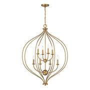Savoy House Orchid 32in 8-Light Pendant | Modern Warm Brass Metal | Kitchen Island & Dining Room | 32 x 32 x 42 in | Model L7-1299-8-322