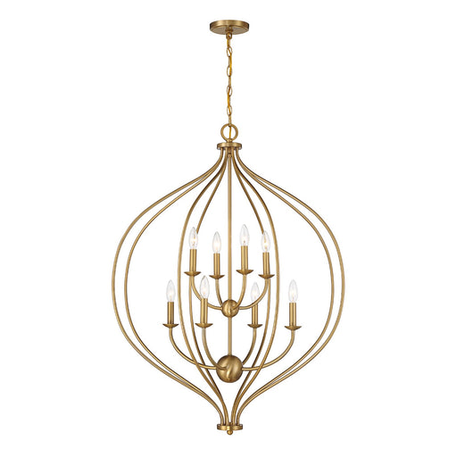 Savoy House Orchid 32in 8-Light Pendant | Modern Warm Brass Metal | Kitchen Island & Dining Room | 32 x 32 x 42 in | Model L7-1299-8-322