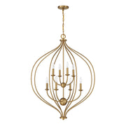 Savoy House Orchid 32in 8-Light Pendant | Modern Warm Brass Metal | Kitchen Island & Dining Room | 32 x 32 x 42 in | Model L7-1299-8-322