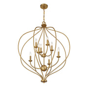 Savoy House Orchid 32in 8-Light Pendant | Modern Warm Brass Metal | Kitchen Island & Dining Room | 32 x 32 x 42 in | Model L7-1299-8-322