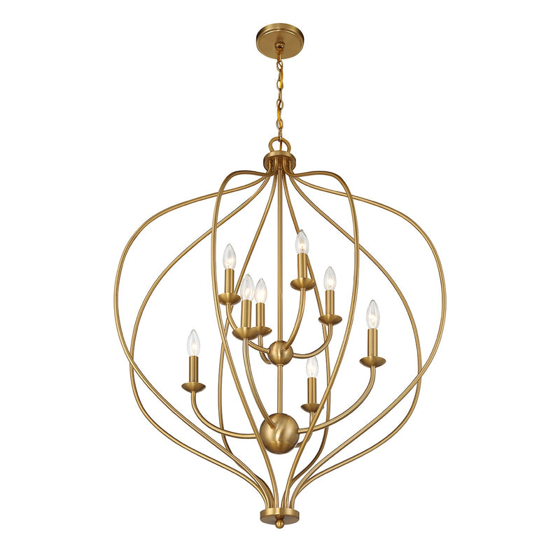 Savoy House Orchid 32in 8-Light Pendant | Modern Warm Brass Metal | Kitchen Island & Dining Room | 32 x 32 x 42 in | Model L7-1299-8-322