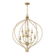 Savoy House Orchid 32in 8-Light Pendant | Modern Warm Brass Metal | Kitchen Island & Dining Room | 32 x 32 x 42 in | Model L7-1299-8-322