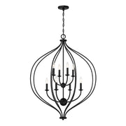 Savoy House Orchid 32in 8-Light Pendant | Modern Matte Black Metal | Kitchen Island & Dining Room | 32 x 32 x 42 in | Model L7-1299-8-89