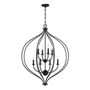 Savoy House Orchid 32in 8-Light Pendant | Modern Matte Black Metal | Kitchen Island & Dining Room | 32 x 32 x 42 in | Model L7-1299-8-89