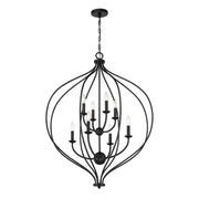 Savoy House Orchid 32in 8-Light Pendant | Modern Matte Black Metal | Kitchen Island & Dining Room | 32 x 32 x 42 in | Model L7-1299-8-89