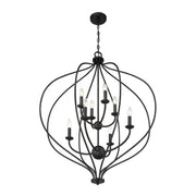 Savoy House Orchid 32in 8-Light Pendant | Modern Matte Black Metal | Kitchen Island & Dining Room | 32 x 32 x 42 in | Model L7-1299-8-89