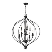 Savoy House Orchid 32in 8-Light Pendant | Modern Matte Black Metal | Kitchen Island & Dining Room | 32 x 32 x 42 in | Model L7-1299-8-89