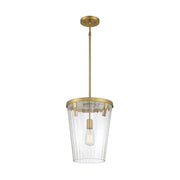 Savoy House Dimond 12in 1-Light Pendant | Modern Warm Brass and Clear Faceted Glass | Kitchen Island & Dining Room | Model L7-2322-1-322