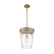 Savoy House Dimond 12in 1-Light Pendant | Modern Warm Brass and Clear Faceted Glass | Kitchen Island & Dining Room | Model L7-2322-1-322