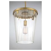 Savoy House Dimond 12in 1-Light Pendant | Modern Warm Brass and Clear Faceted Glass | Kitchen Island & Dining Room | Model L7-2322-1-322