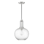 Savoy House Kantor 11in 1-Light Pendant | Transitional Polished Nickel and Clear Hobnail Glass | Kitchen Island & Dining Room | Model L7-2930-1-109