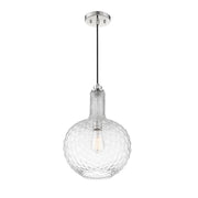 Savoy House Kantor 11in 1-Light Pendant | Transitional Polished Nickel and Clear Hobnail Glass | Kitchen Island & Dining Room | Model L7-2930-1-109