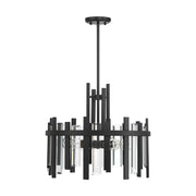 Savoy House Guillford 20in 4-Light Pendant | Modern Matte Black and Clear Glass | Kitchen Island & Dining Room | 20 x 20 x 18 in | Model L7-3001-4-89