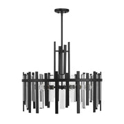 Savoy House Guillford 30in 6-Light Pendant | Modern Matte Black and Clear Glass | Dining Room & Foyer | 30 x 30 x 26 in | Model L7-3002-6-89