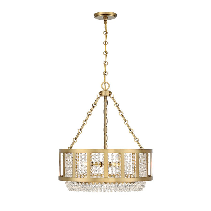 Savoy House Lighting One Mancini 4Lt Pendant, Brass - L7-3201-4-322