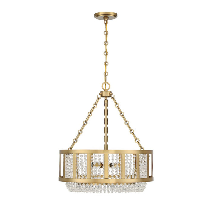 Savoy House Lighting One Mancini 4Lt Pendant, Brass