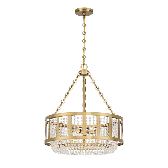 Savoy House Lighting One Mancini 4Lt Pendant, Brass