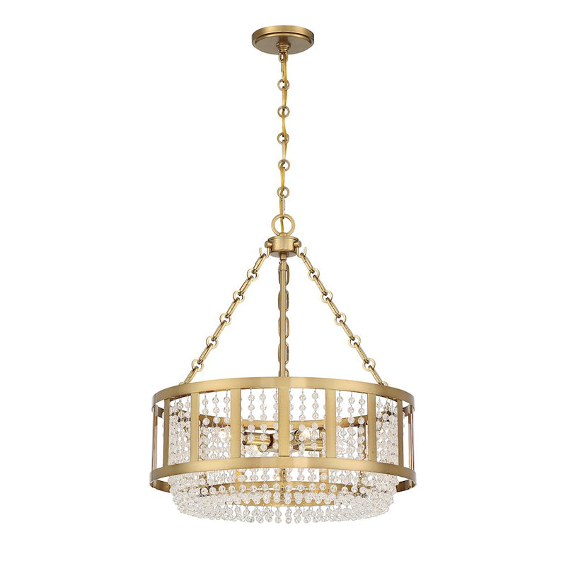 Savoy House Lighting One Mancini 4Lt Pendant, Brass