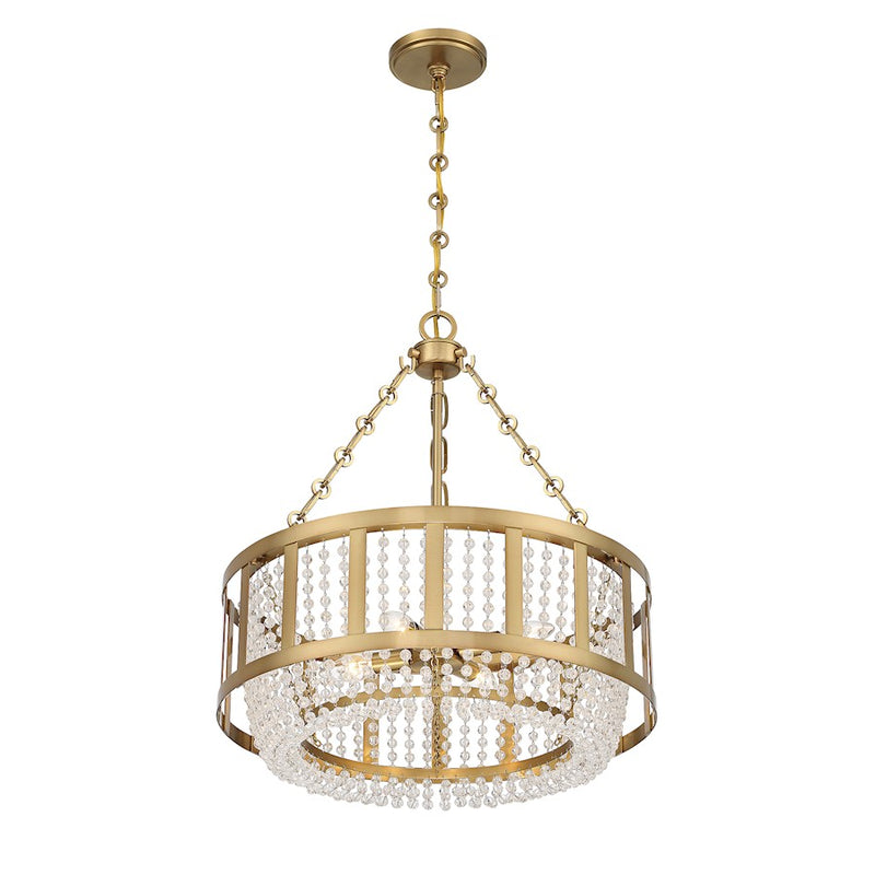 Savoy House Lighting One Mancini 4Lt Pendant, Brass