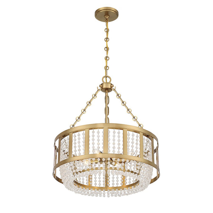 Savoy House Lighting One Mancini 4Lt Pendant, Brass