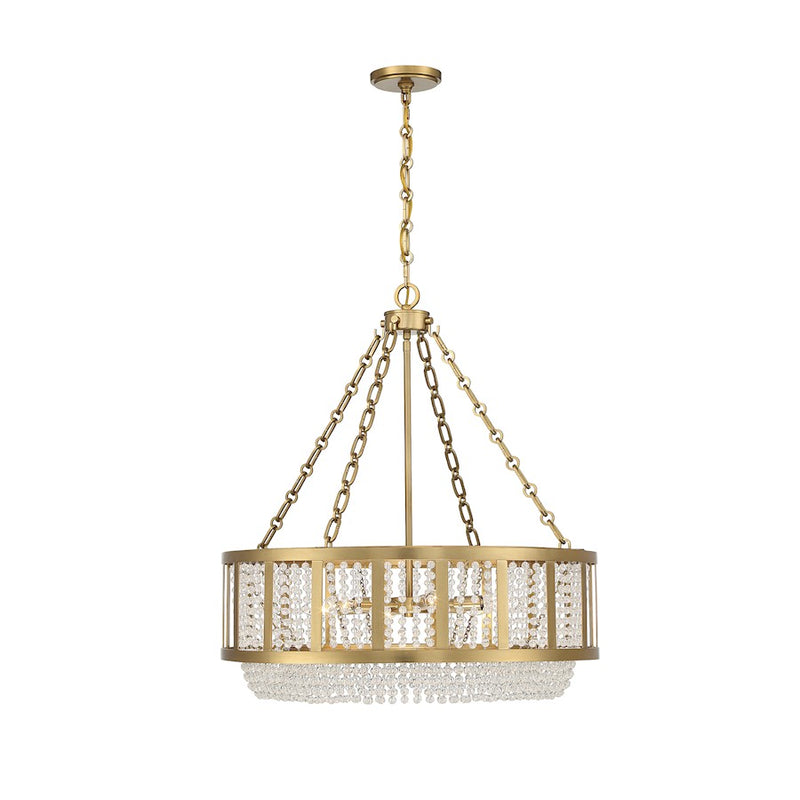 Savoy House Lighting One Mancini 6Lt Pendant, Brass