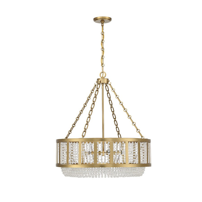 Savoy House Lighting One Mancini 6Lt Pendant, Brass