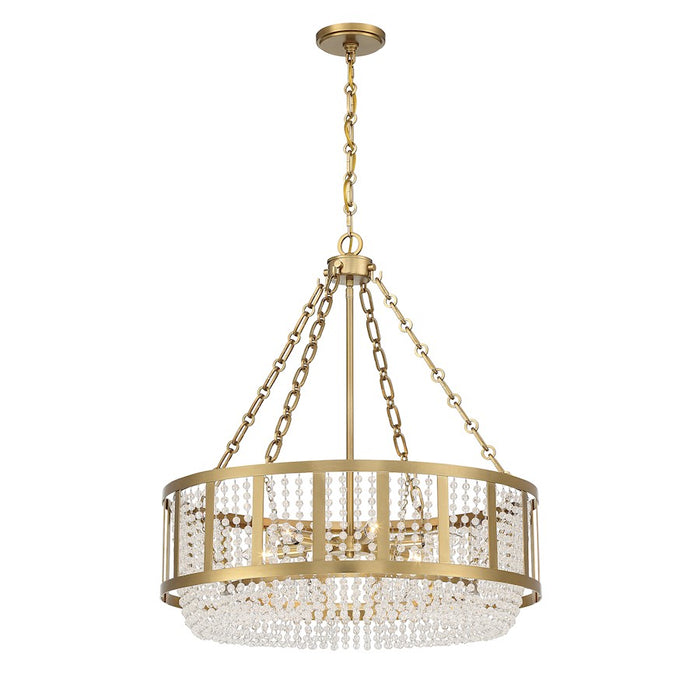 Savoy House Lighting One Mancini 6Lt Pendant, Brass