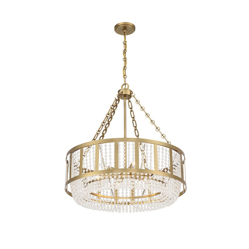 Savoy House Lighting One Mancini 6Lt Pendant, Brass