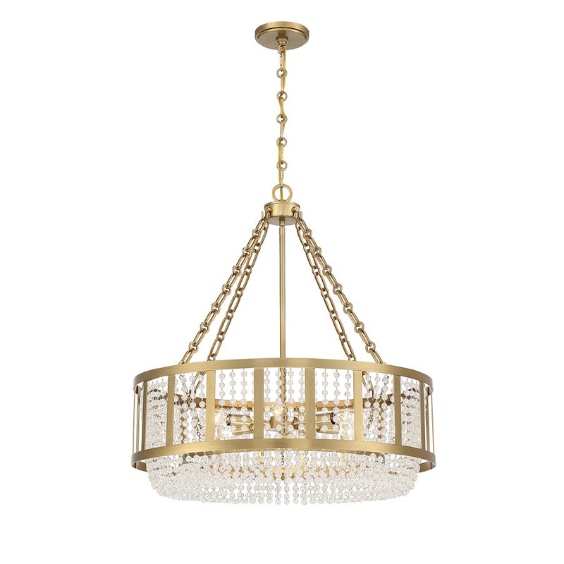 Savoy House Lighting One Mancini 6Lt Pendant, Brass