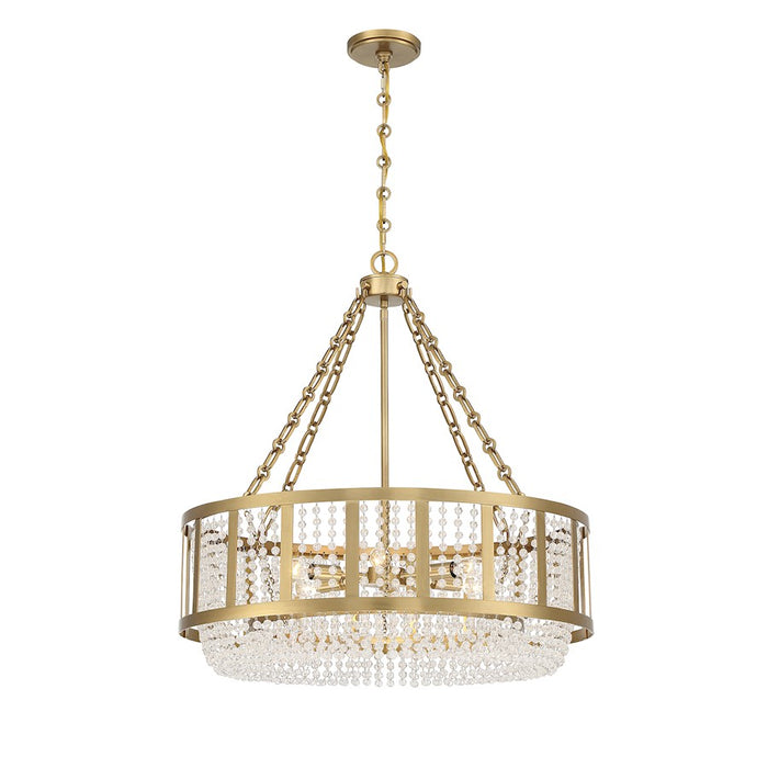 Savoy House Lighting One Mancini 6Lt Pendant, Brass