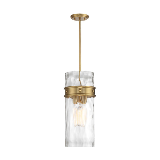 Savoy House Ashton 9in 3-Light Pendant | Vintage Warm Brass and Hammered Glass | Kitchen Island & Dining Room | 9 x 9 x 20 in | Model L7-3704-3-322