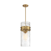 Savoy House Ashton 9in 3-Light Pendant | Vintage Warm Brass and Hammered Glass | Kitchen Island & Dining Room | 9 x 9 x 20 in | Model L7-3704-3-322