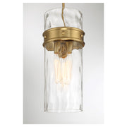 Savoy House Ashton 9in 3-Light Pendant | Vintage Warm Brass and Hammered Glass | Kitchen Island & Dining Room | 9 x 9 x 20 in | Model L7-3704-3-322