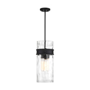 Savoy House Ashton 9in 3-Light Pendant | Vintage Matte Black and Hammered Glass | Kitchen Island & Dining Room | 9 x 9 x 20 in | Model L7-3704-3-89