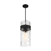 Savoy House Ashton 9in 3-Light Pendant | Vintage Matte Black and Hammered Glass | Kitchen Island & Dining Room | 9 x 9 x 20 in | Model L7-3704-3-89